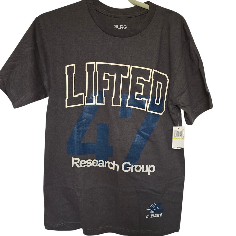 LRG Lifted Research Group Elevate 47 Giraffe Charcoal Gray Shirt Medium NWT NEW